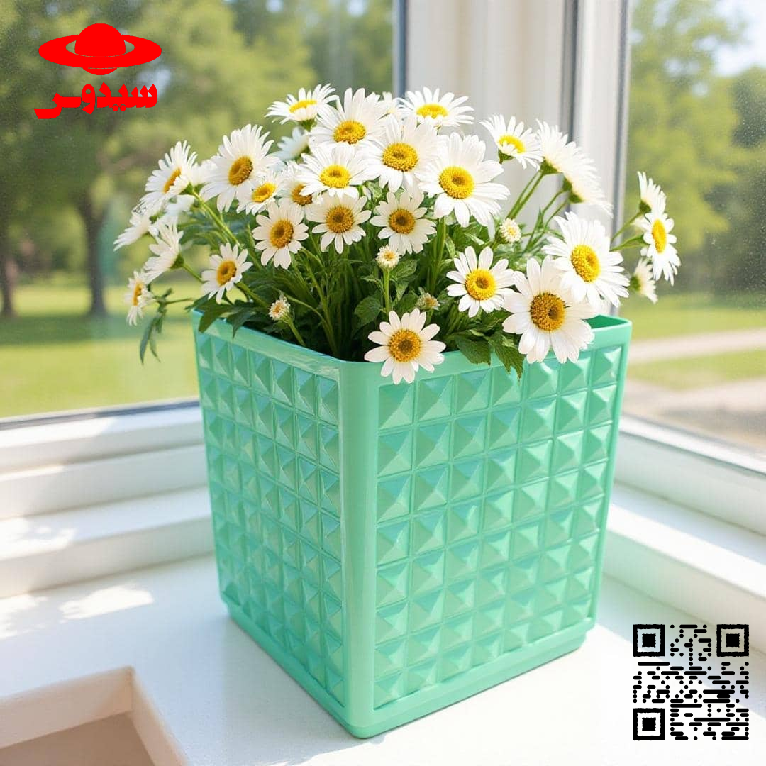 گلدان پلاستیکی مربعی(10 سایز و4 طرح)