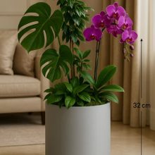 گلدان پلاستیکی استوانه ای درختچه ای سایز 6(اندازه 30*30)