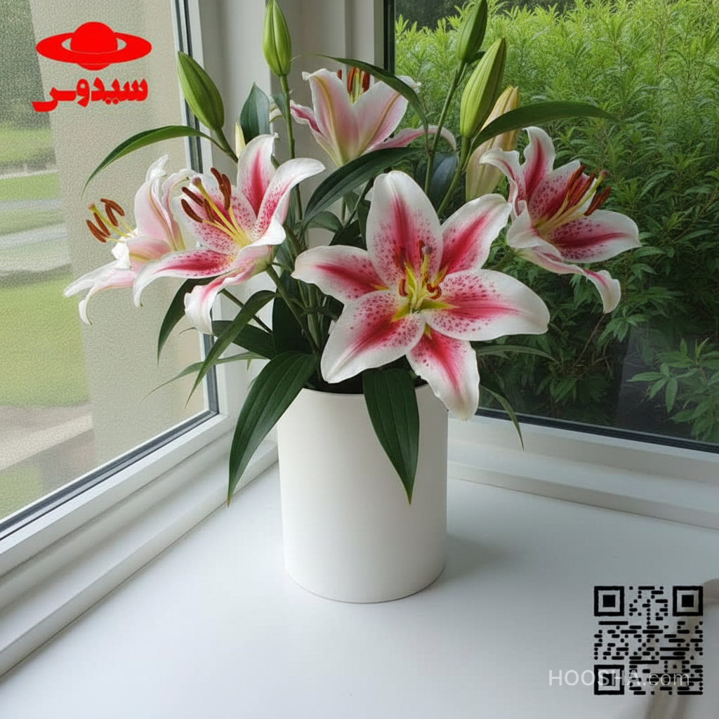 گیاه لیلیوم اورینتال در گلدان پلاستیکی سیدوسOriental Lilium plant in a plastic SidOOs pot
گلدان پلاستیکی  Plastic pot,  plastic vase مجموعه تولیدی سیدوس ,تولید کننده گلدان پلاستیکی سیدوس ,بیش از 120نوع, اعم از گلدان استوانه ای پلاستیکی سیدوس,گلدان الماسی پلاستیکی سیدوس,گلدان مربعی پلاستیکی,گلدان مثلثی پلاستیکی,گلدان گرد پلاستیکی ,باکس مستطیلی,در اندازه های کاکتوسی تا درختچه ای
