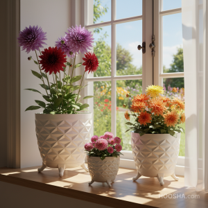 گل دالیا یا گل کوکب در گلدان پلاستیکی(8نوع)